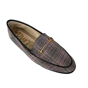 Sam Edelman Almond Toe Loraine Bit Loafer Slip On Flat Plaid Blue Pink 6 36